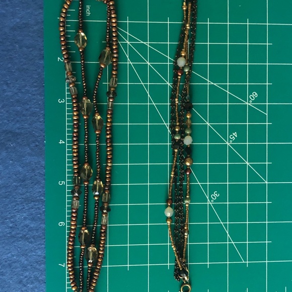 Beaded necklace and bracelet. Each have multi strands. Sterling silver clasp - Picture 7 of 10